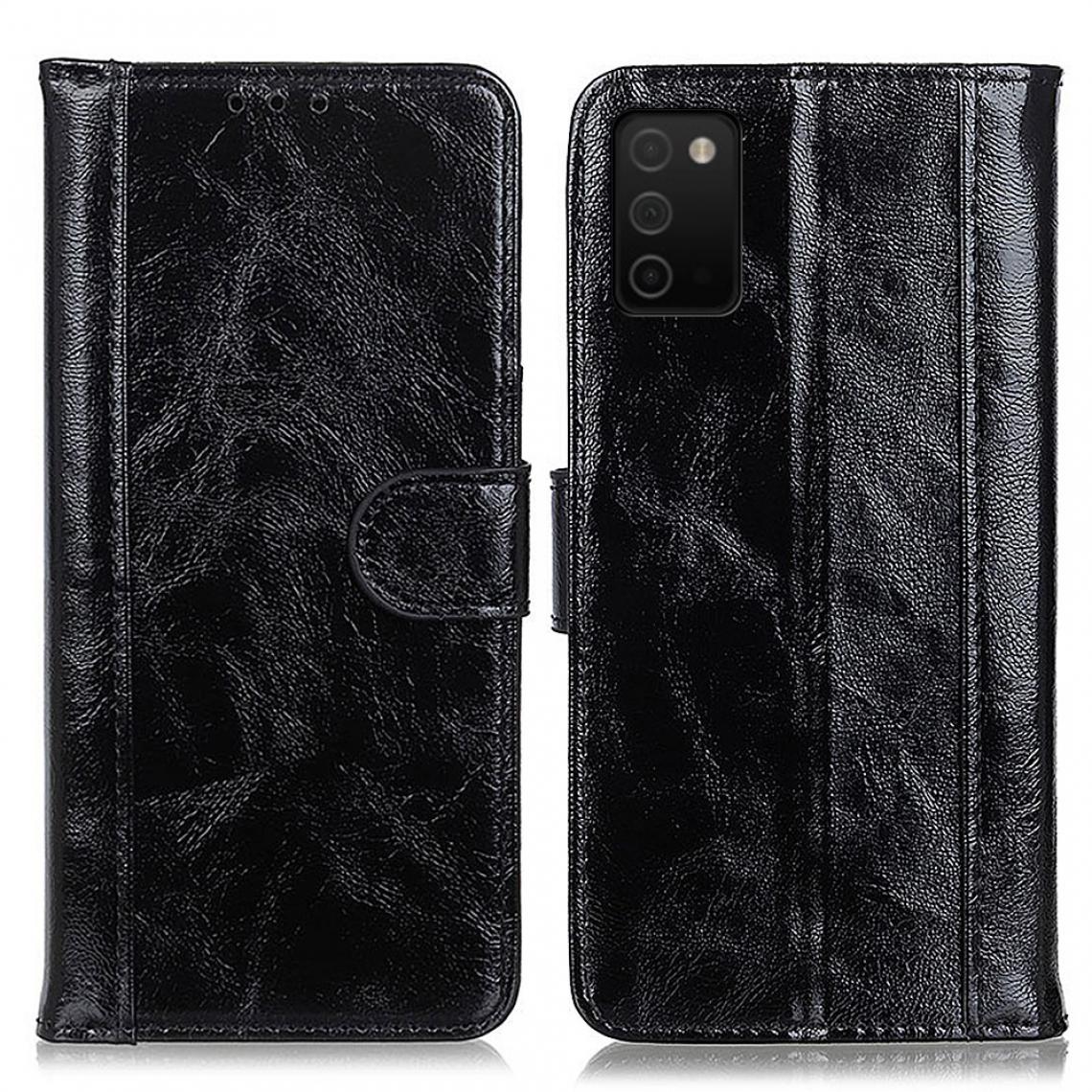 Other - Etui en PU Texture de cheval fou de double ligne de couture avec support noir pour votre Samsung Galaxy A03s - Coque, étui smartphone