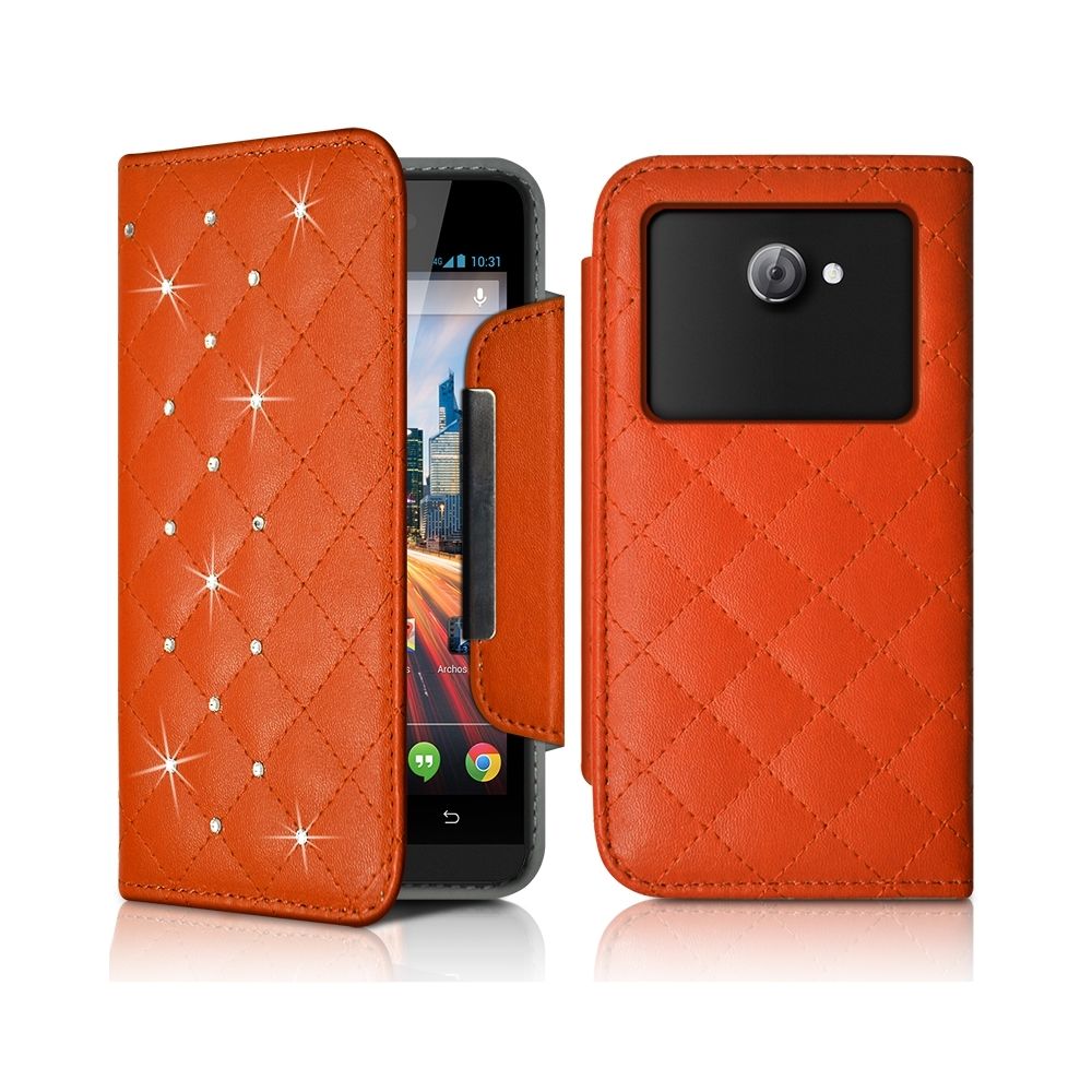 Karylax - Etui Universel L Style Diamant Couleur Orange pour Orange Doro 8042 - Autres accessoires smartphone
