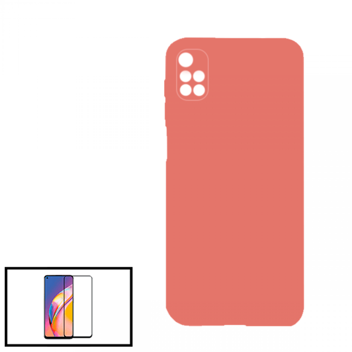 Phonecare - Kit de Film de Verre Trempé 5D à Couverture Complète + Coque en Silicone Liquide pour Xiaomi Redmi 10 Prime - Rose - Coque, étui smartphone
