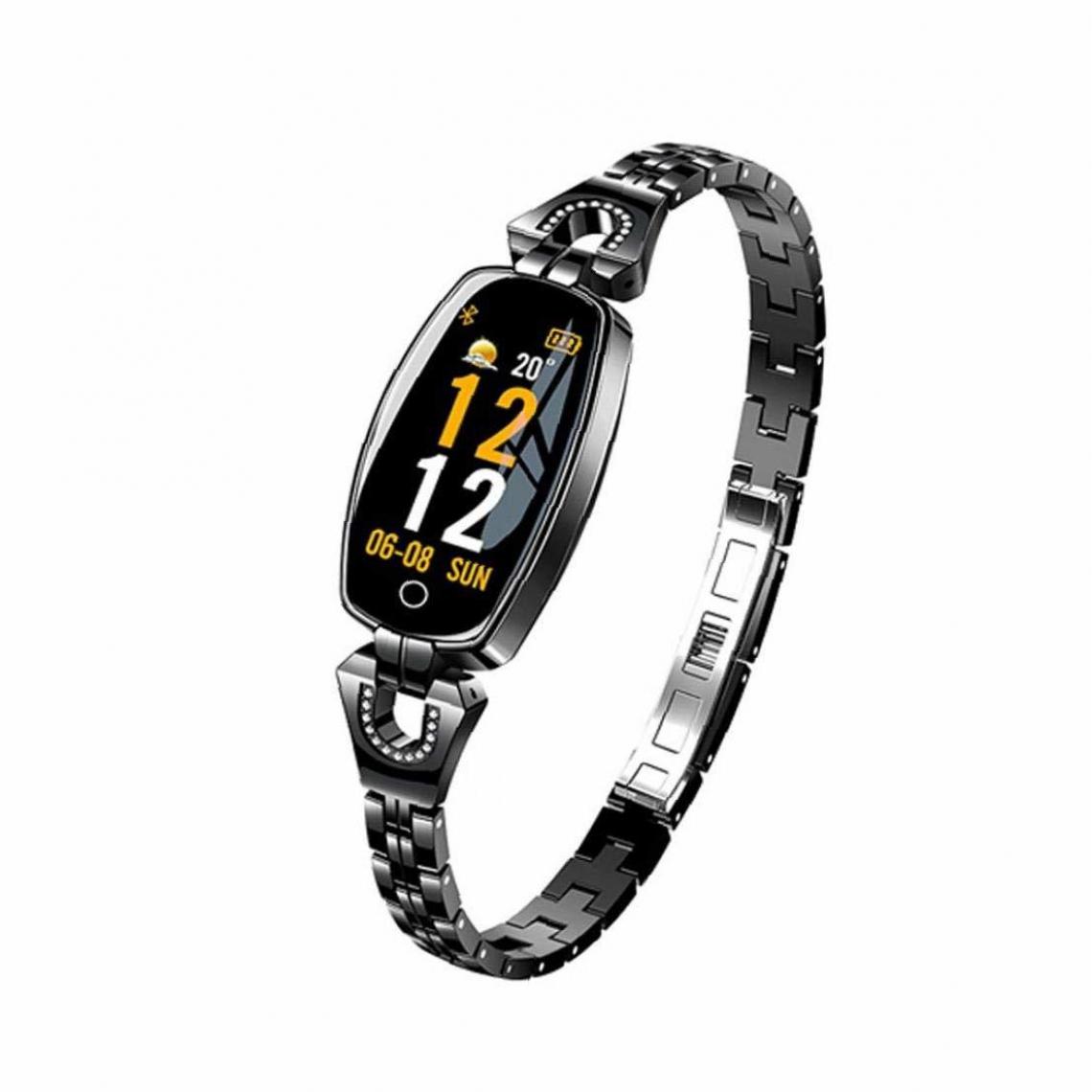 Chronotech Montres - Ladies Smart Watch H8 with Heart Rate Detection, Fitness Tracker, IP67 Waterproof (Black) - Montre connectée