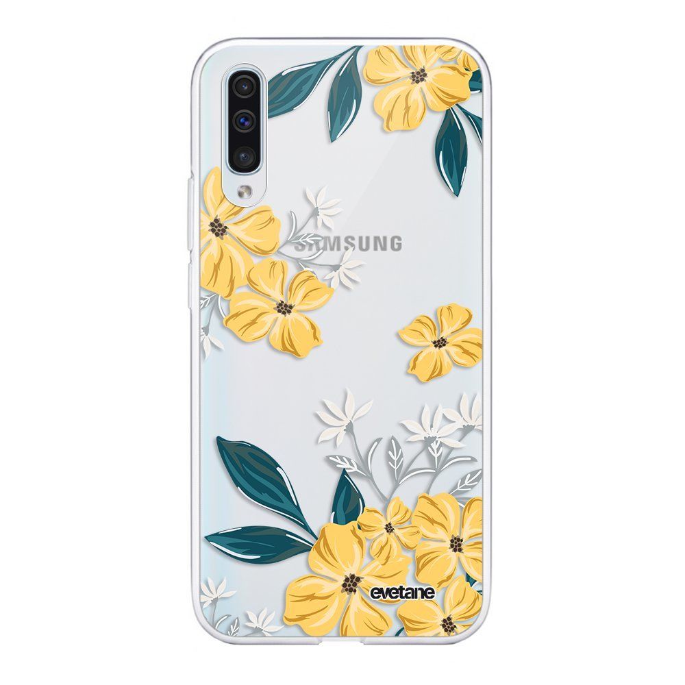 Evetane - Coque Samsung Galaxy A70 360 intégrale transparente Fleurs jaunes Ecriture Tendance Design Evetane. - Coque, étui smartphone