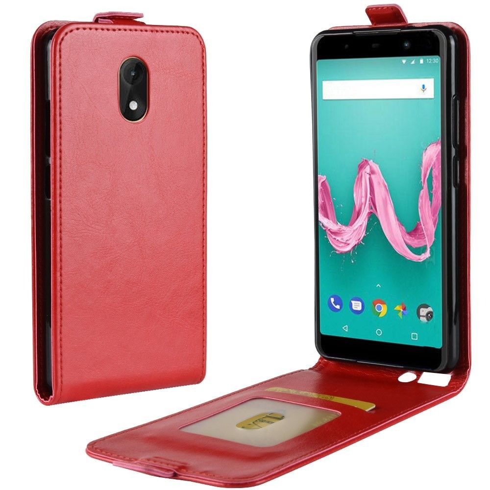 marque generique - Etui en PU  porte-carte vertical rouge pour Wiko Lenny 5 - Autres accessoires smartphone