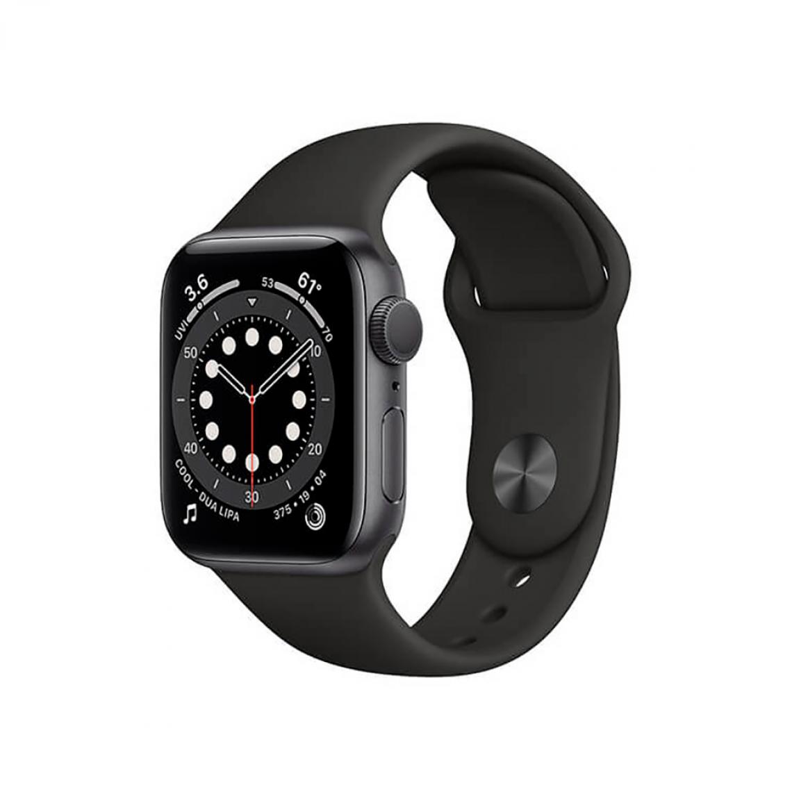 Apple - Apple Watch Series 6 (GPS + Cellulaire), 44mm Aluminium Gris de l'Espace et Bracelet Sportif Noir - Apple Watch