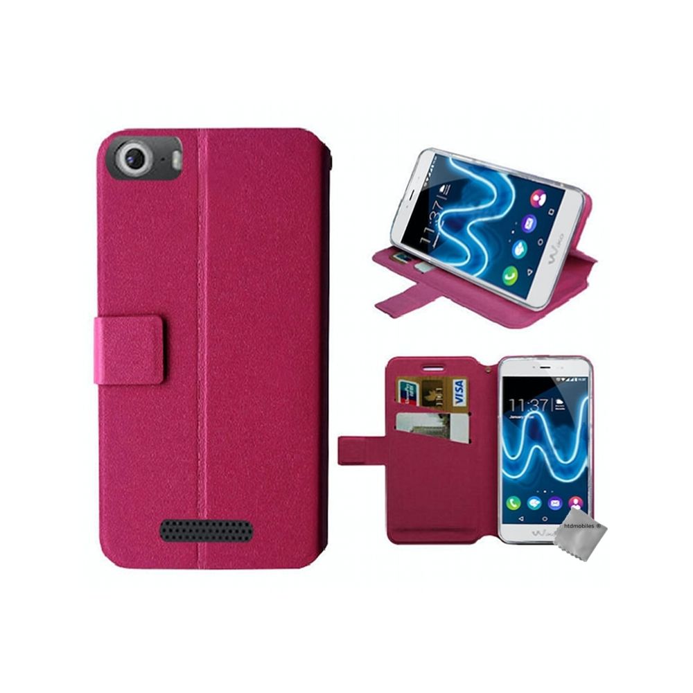 Htdmobiles - Housse etui coque pochette portefeuille pour Wiko Fever SE (Special Edition) + verre trempe - ROSE - Autres accessoires smartphone