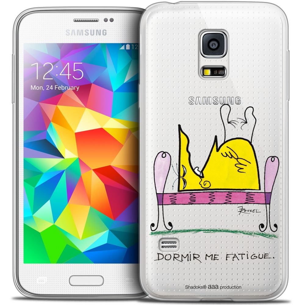 Caseink - Coque Housse Etui Samsung Galaxy S5 [Crystal HD Collection Les Shadoks ? Design Dormir - Rigide - Ultra Fin - Imprimé en France] - Coque, étui smartphone