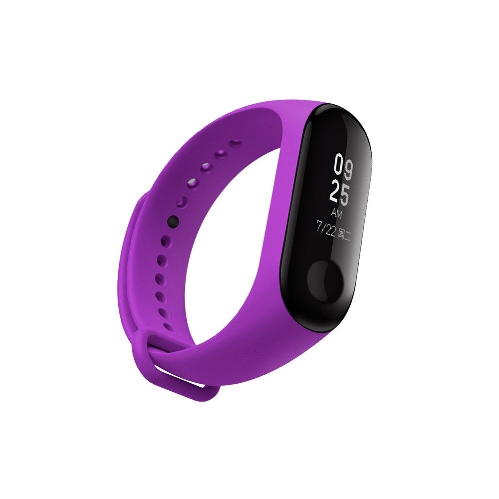 marque generique - Bracelet en silicone poignet souple violet pour votre Xiaomi Mi Band 3 - Autres accessoires smartphone
