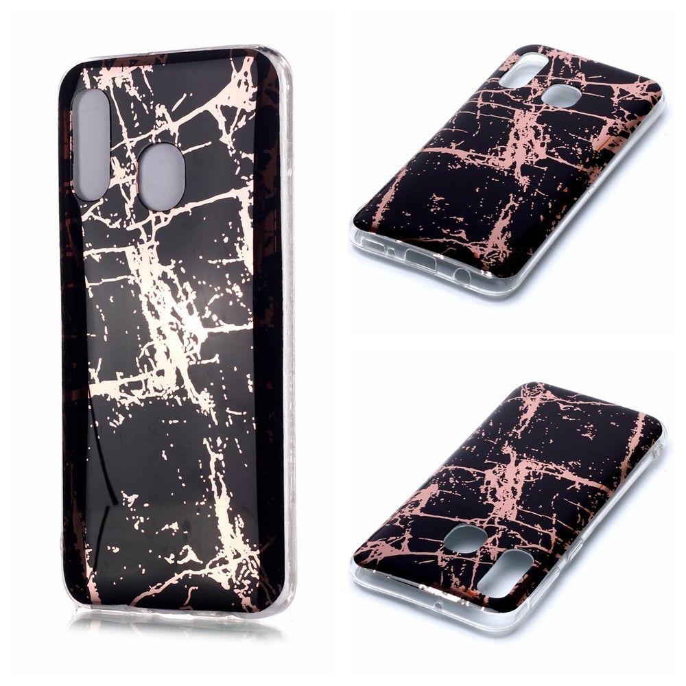 Generic - Coque en TPU motif de marbre imd noir pour votre Samsung Galaxy A40 - Coque, étui smartphone