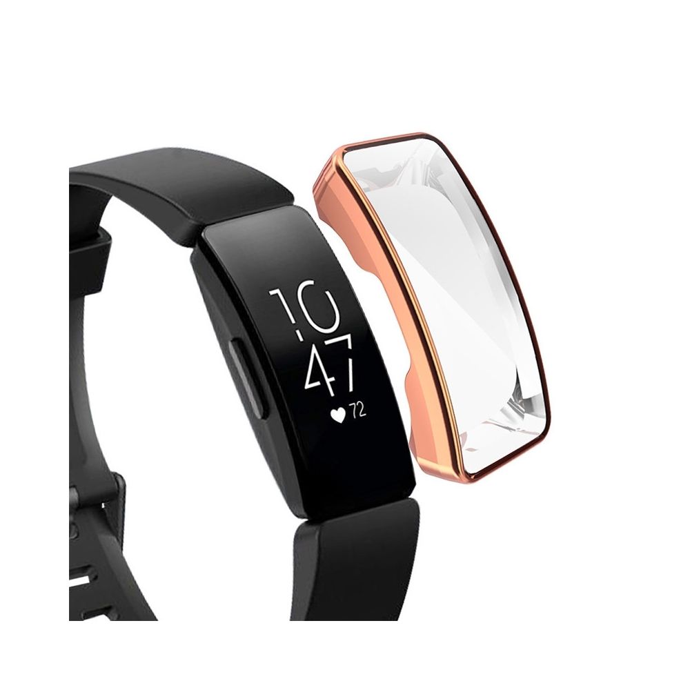 Wewoo - Boîtier de montre Pour le de en TPU Fitbit Inspire / HR à couverture totale Champagne Or - Accessoires montres connectées