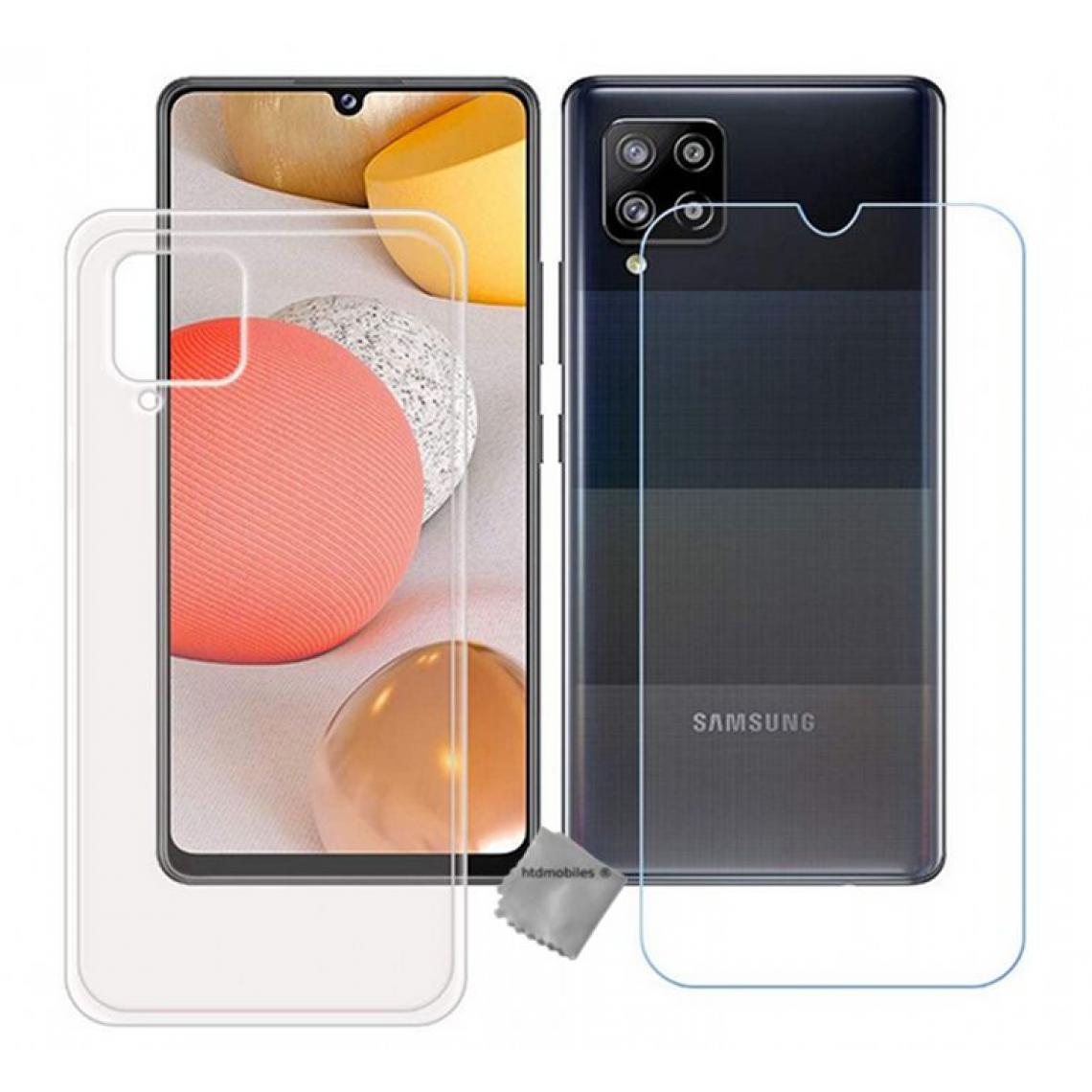 Htdmobiles - Housse etui coque pochette silicone gel fine pour Samsung Galaxy A42 5G + film ecran - BLANC TRANSPARENT - Coque, étui smartphone