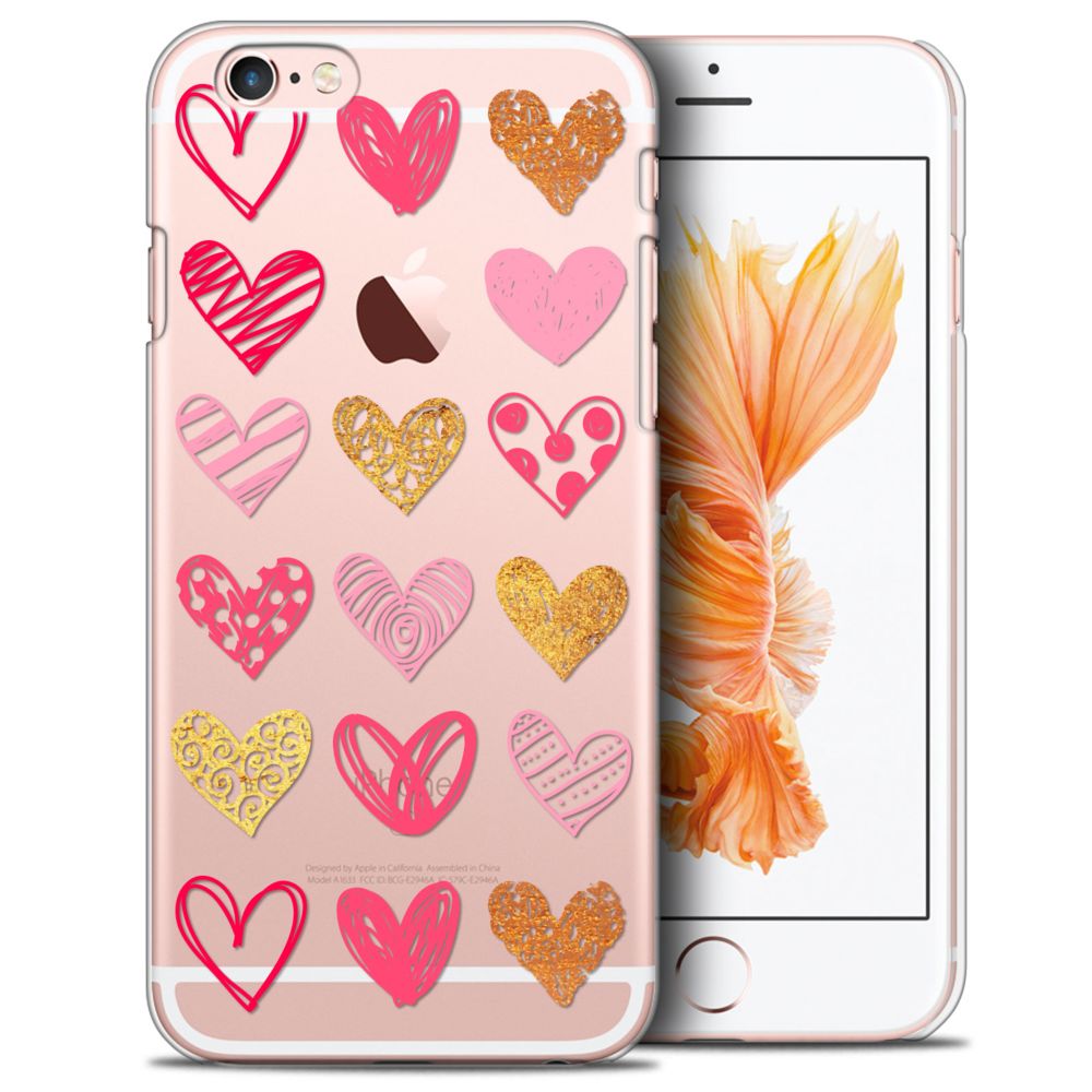 Caseink - Coque Housse Etui Apple iPhone 6/6s [Crystal HD Collection Sweetie Design Doodling Hearts - Rigide - Ultra Fin - Imprimé en France] - Coque, étui smartphone