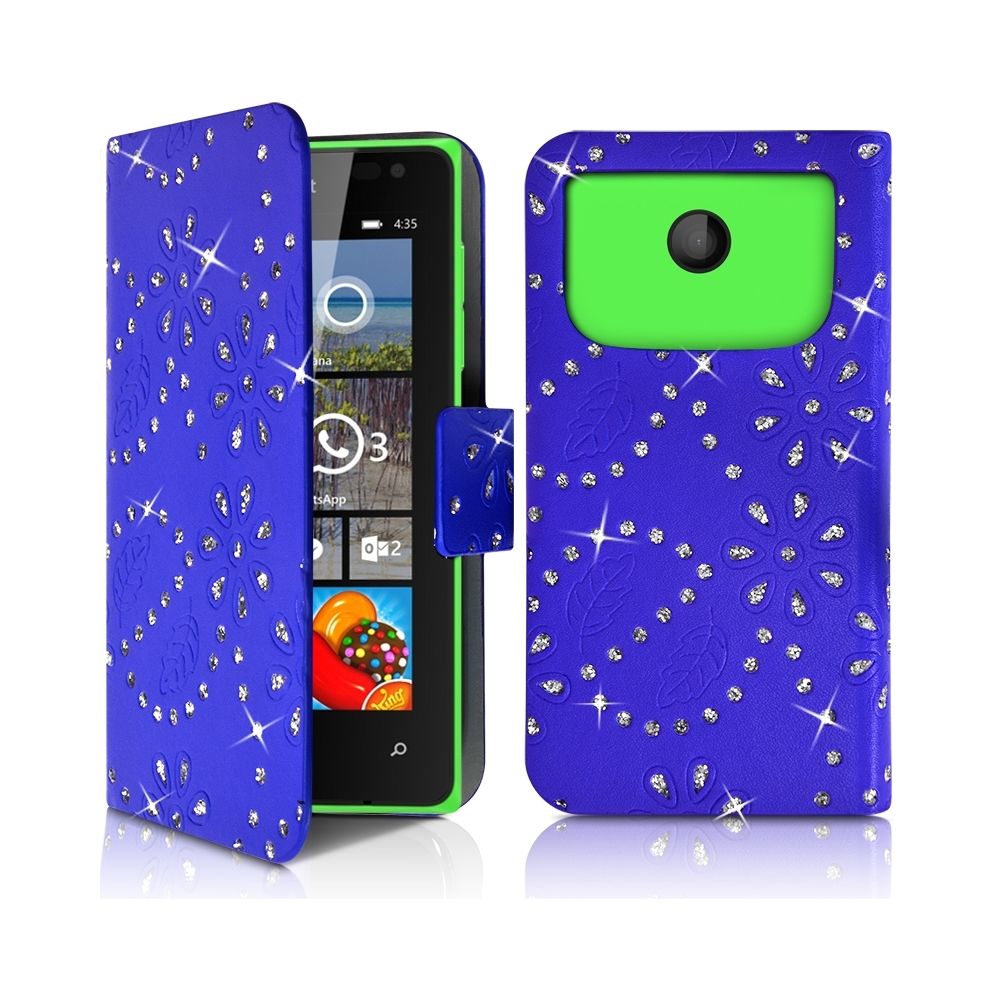Karylax - Housse Coque Etui Portefeuille Motif Diamant Universel S couleur bleu pour Nokia Lumia 435 - Autres accessoires smartphone