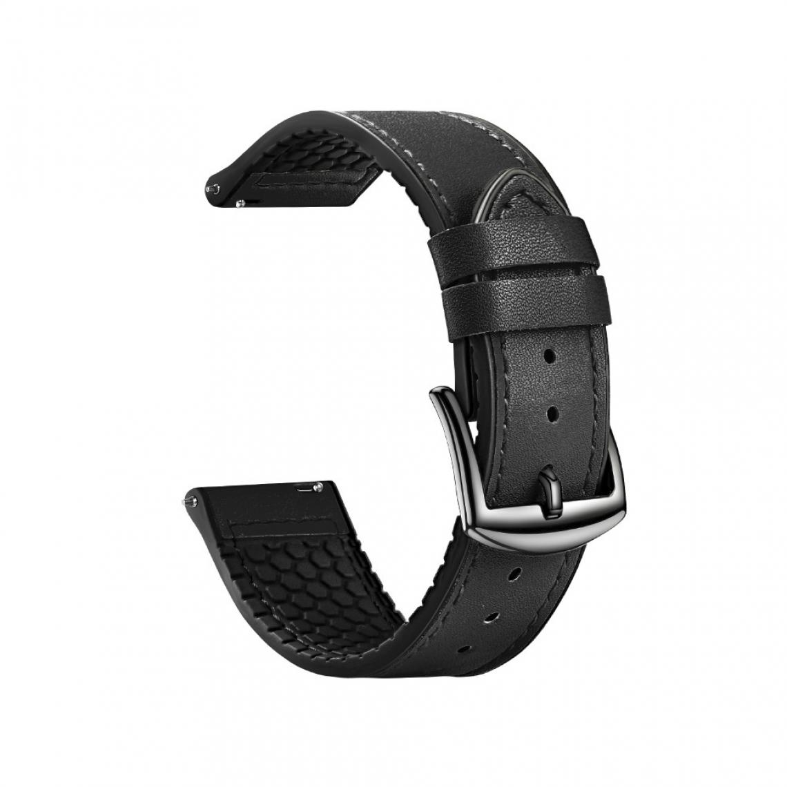 Other - Bracelet en PU + silicone Couche supérieure de 22 mm noir pour votre Huawei Watch GT 2 Pro 46mm - Accessoires bracelet connecté