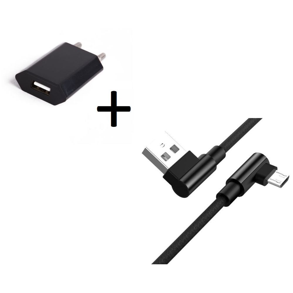 Shot - Pack pour MOTOROLA Moto G 2G Smartphone Micro-USB (Cable 90 degres Fast Charge + Prise Secteur Couleur) - Chargeur secteur téléphone
