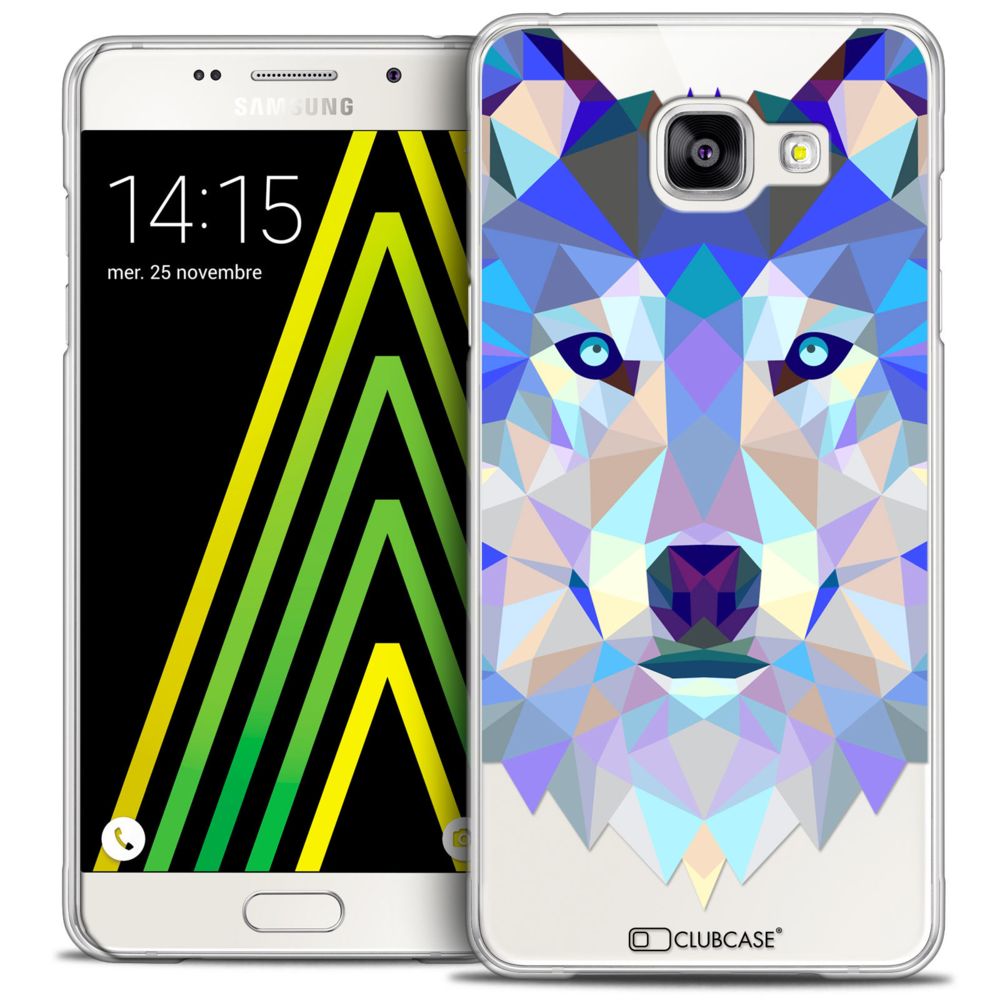 Caseink - Coque Housse Etui Galaxy A5 2016 (A510) [Crystal HD Polygon Series Animal - Rigide - Ultra Fin - Imprimé en France] - Loup - Coque, étui smartphone