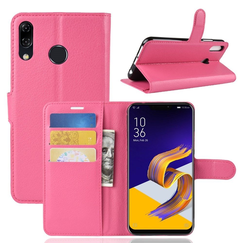 marque generique - Etui en PU avec porte-carte rose pour Asus Zenfone 5 ZE620KL - Autres accessoires smartphone