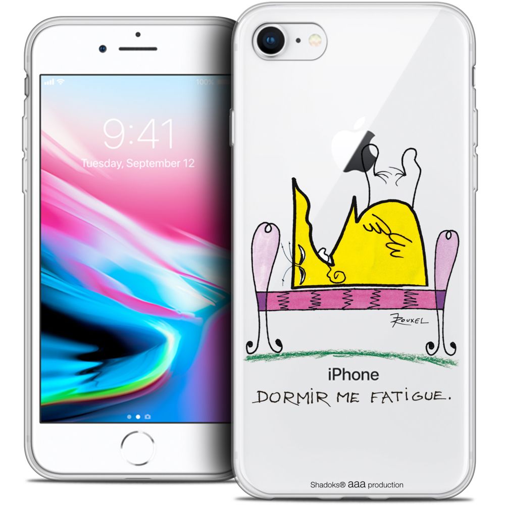 Caseink - Coque Housse Etui Apple iPhone 8 (4.7 ) [Crystal Gel HD Collection Les Shadoks ? Design Dormir - Souple - Ultra Fin - Imprimé en France] - Coque, étui smartphone