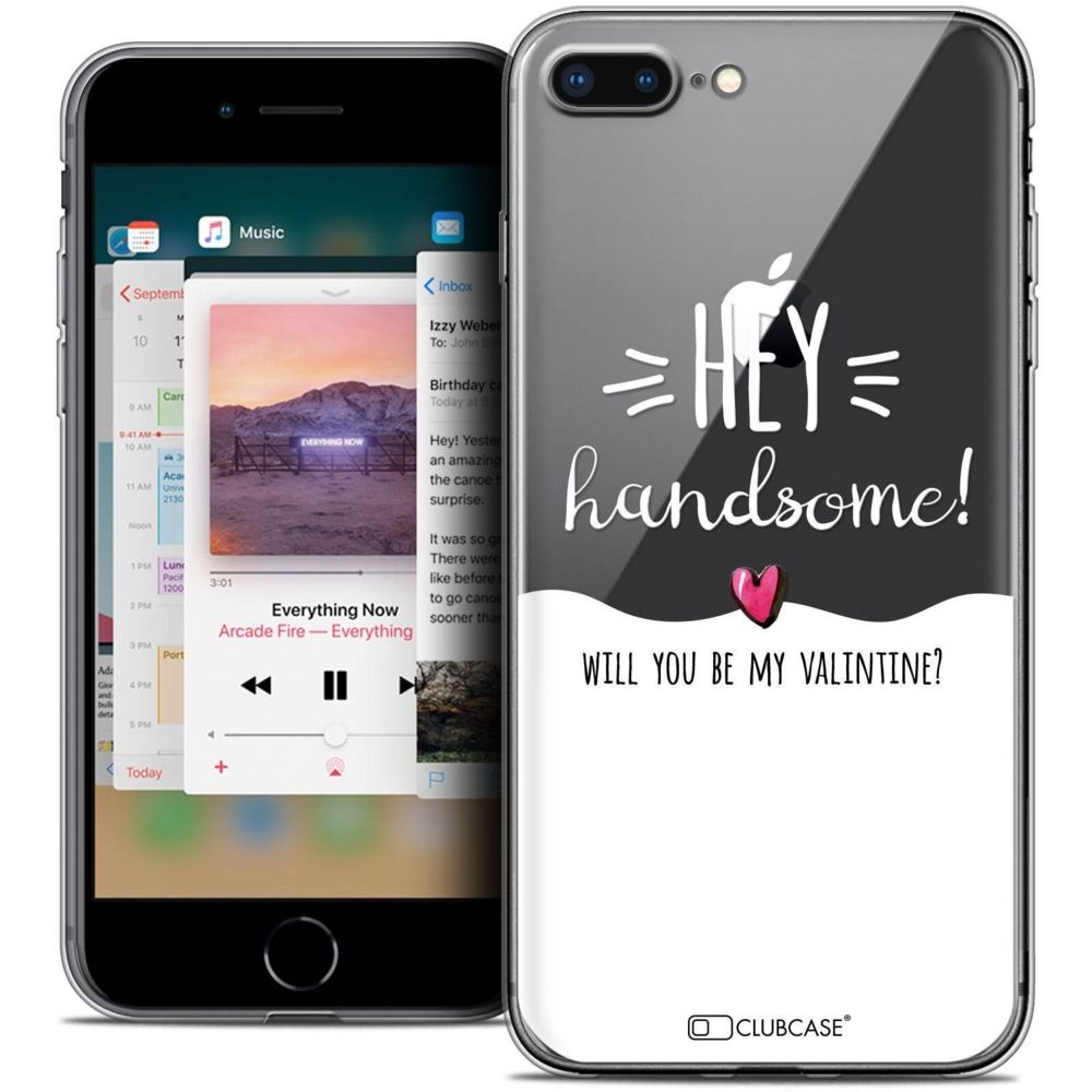 Caseink - Coque Housse Etui Apple iPhone 8 Plus (5.5 ) [Crystal Gel HD Collection Love Saint Valentin Design Hey Handsome ! - Souple - Ultra Fin - Imprimé en France] - Coque, étui smartphone