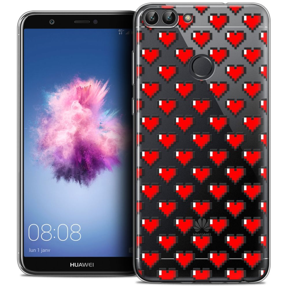 Caseink - Coque Housse Etui Huawei P Smart (5.7 ) [Crystal Gel HD Collection Love Saint Valentin Design Pixel Art - Souple - Ultra Fin - Imprimé en France] - Coque, étui smartphone