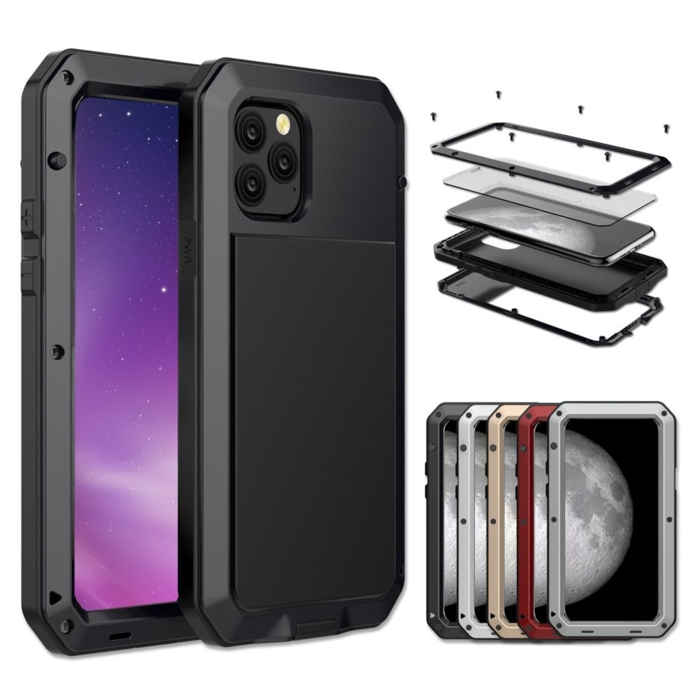 Wewoo - Coque Rigide Pour iPhone 11 Pro Etui de protection triple blindage en métal Armour Noir - Coque, étui smartphone