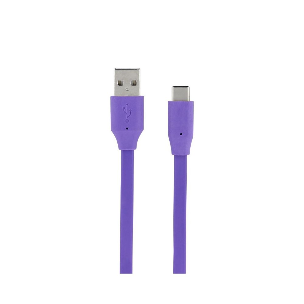 Mooov - Câble USB-A/USB-C plat data et charge lavande 1 m - Autres accessoires smartphone