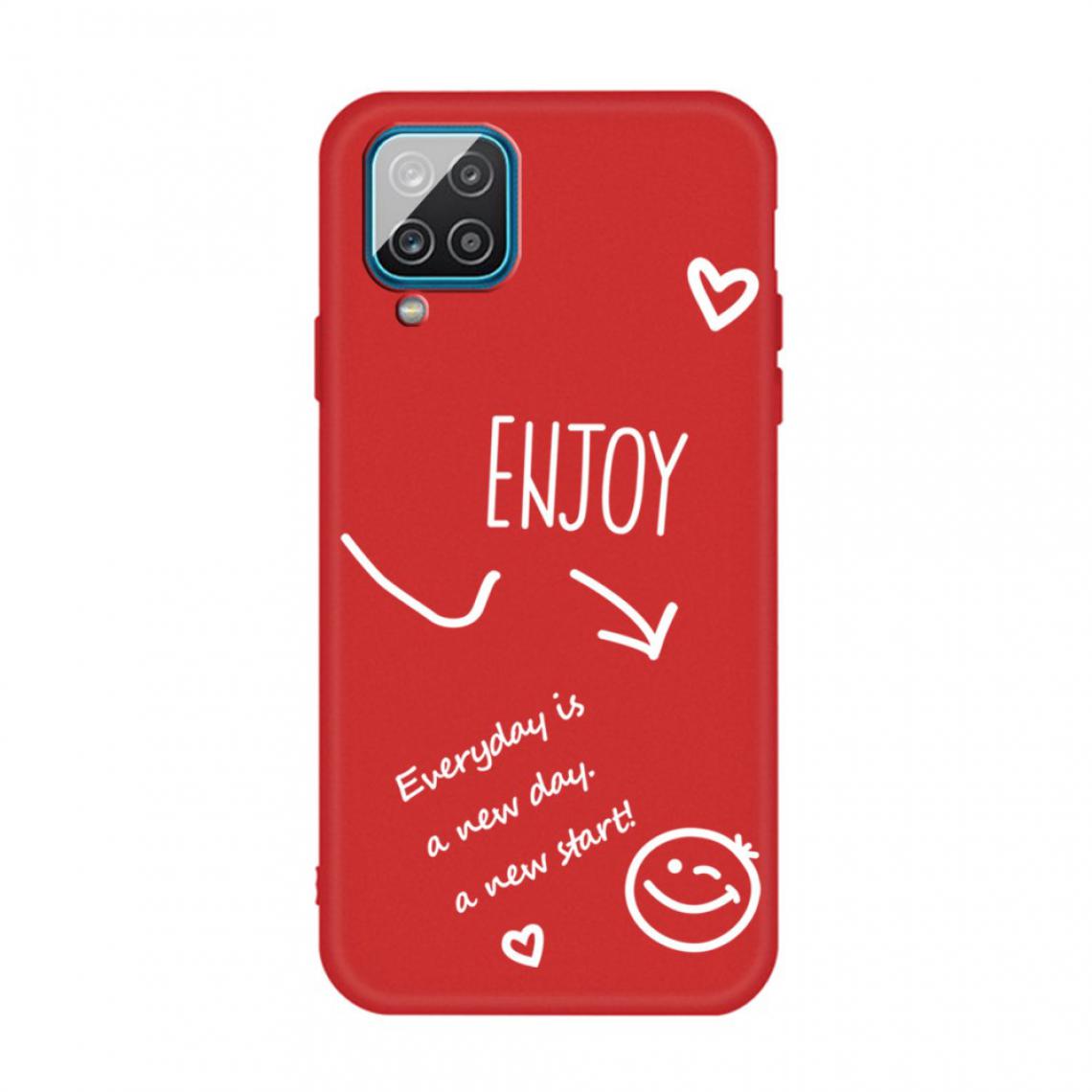 Other - Coque en TPU Enjoy Smile Pattern Frosted Matte rouge pour votre Samsung Galaxy A12 - Coque, étui smartphone