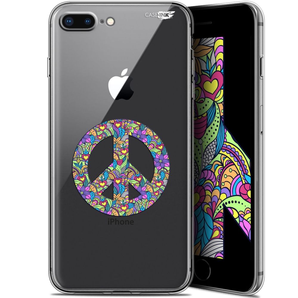 Caseink - Coque arrière Apple iPhone 7/8 Plus (4.7 ) Gel HD [ Nouvelle Collection - Souple - Antichoc - Imprimé en France] Peace And Love - Coque, étui smartphone