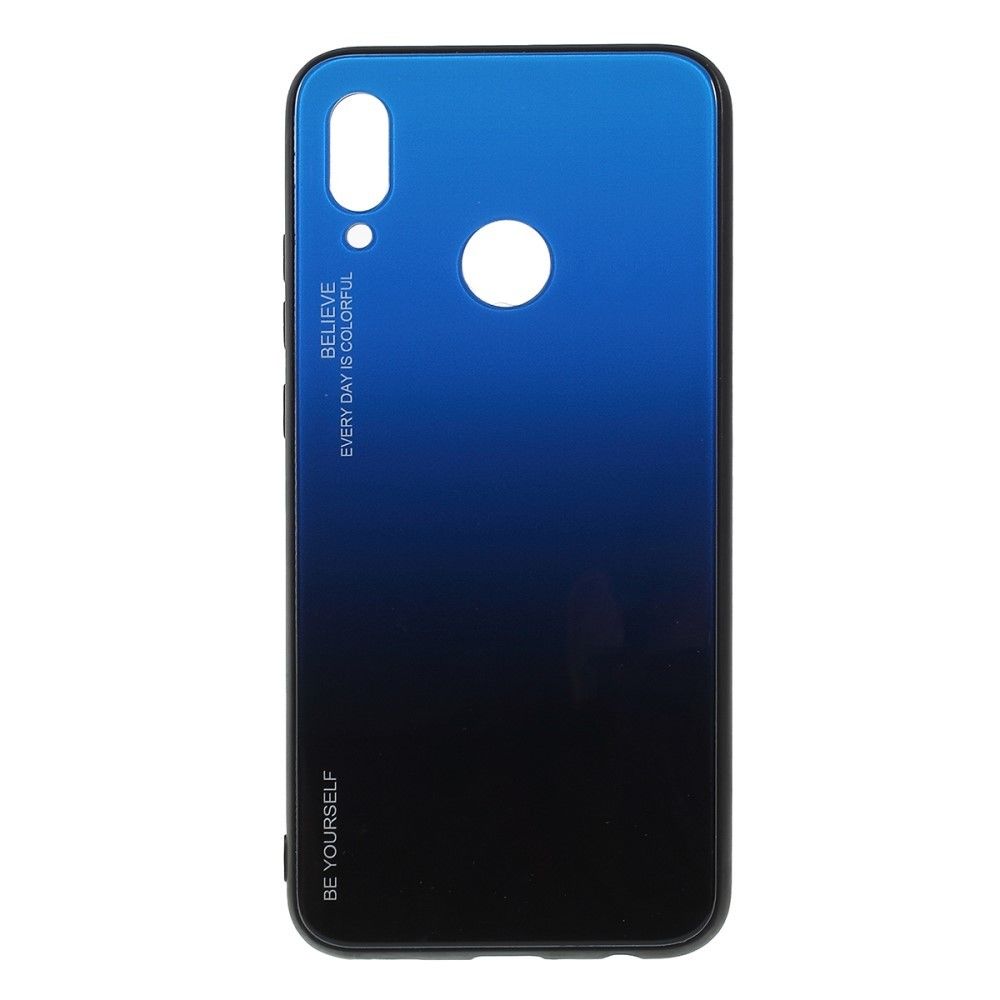 marque generique - Coque en TPU verre hybride dégradé bleu/noir pour votre Huawei Honor 10 Lite - Coque, étui smartphone