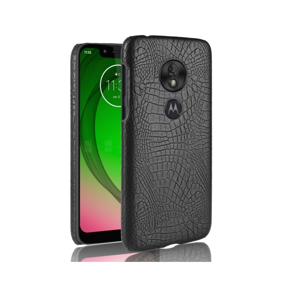 Wewoo - Coque Crocodile antichoc Texture PC + Etui PU pour Motorola Moto G7 Play (Noir) - Coque, étui smartphone
