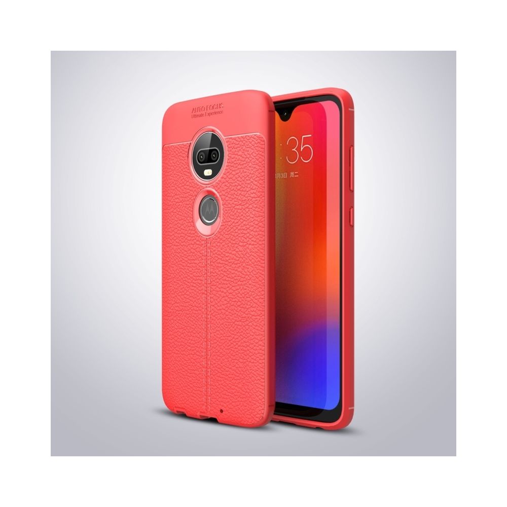 Wewoo - Coque antichoc TPU Litchi Texture pour Motorola Moto G7 (rouge) - Coque, étui smartphone