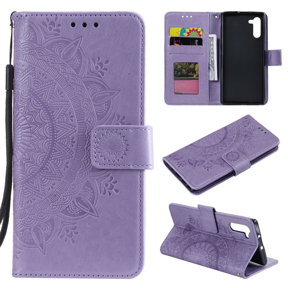 marque generique - Etui en PU fleur violet pour votre Samsung Galaxy Note 10 - Coque, étui smartphone