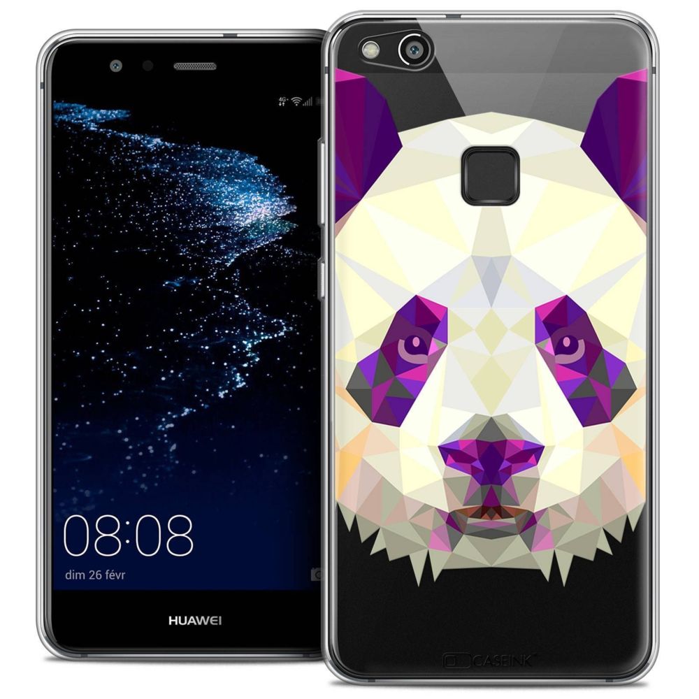 Caseink - Coque Housse Etui Huawei P10 LITE (5.2 ) [Crystal Gel HD Polygon Series Animal - Souple - Ultra Fin - Imprimé en France] Panda - Coque, étui smartphone