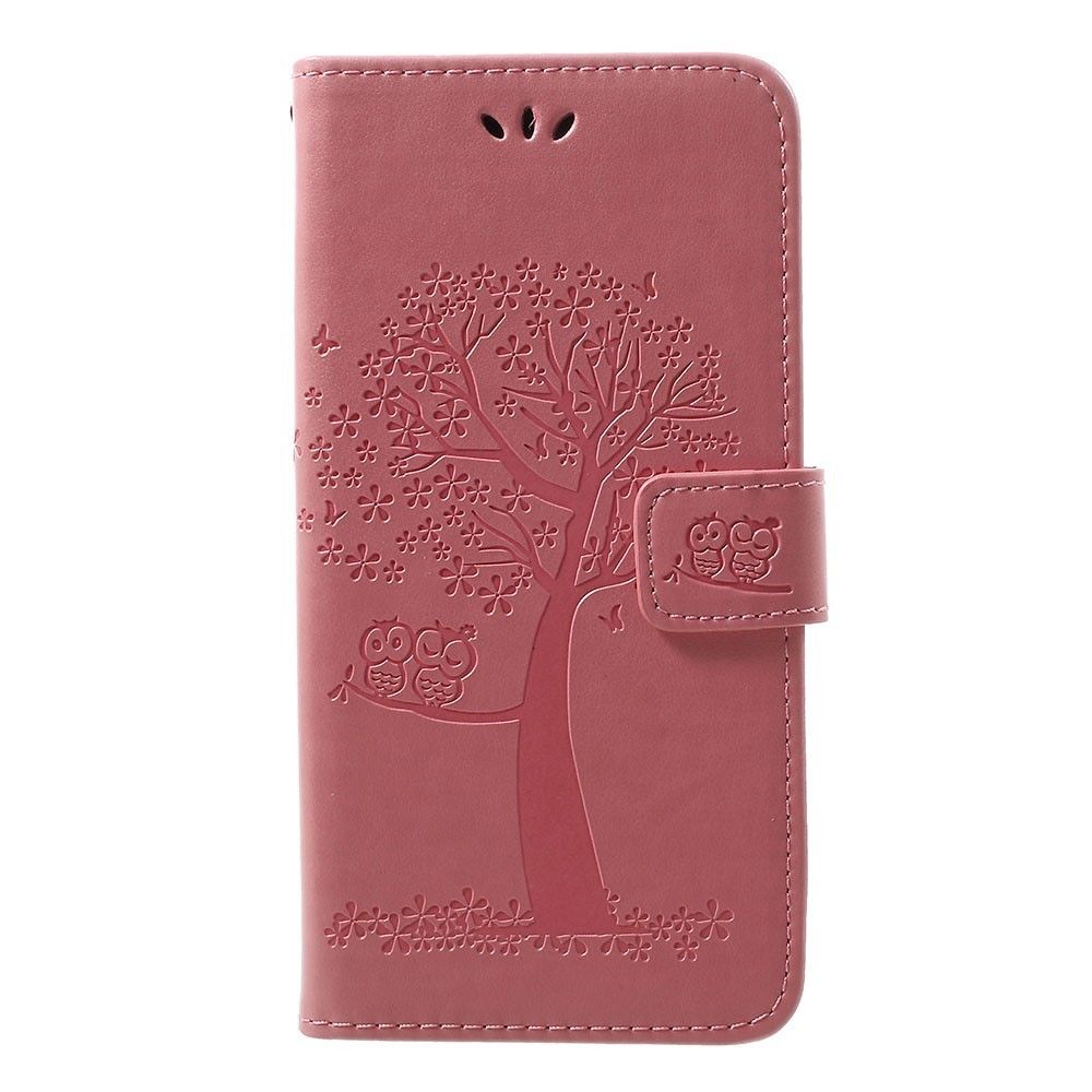 marque generique - Etui en PU chouette arboricole avec support rose pour Samsung Galaxy A30/A20 - Coque, étui smartphone