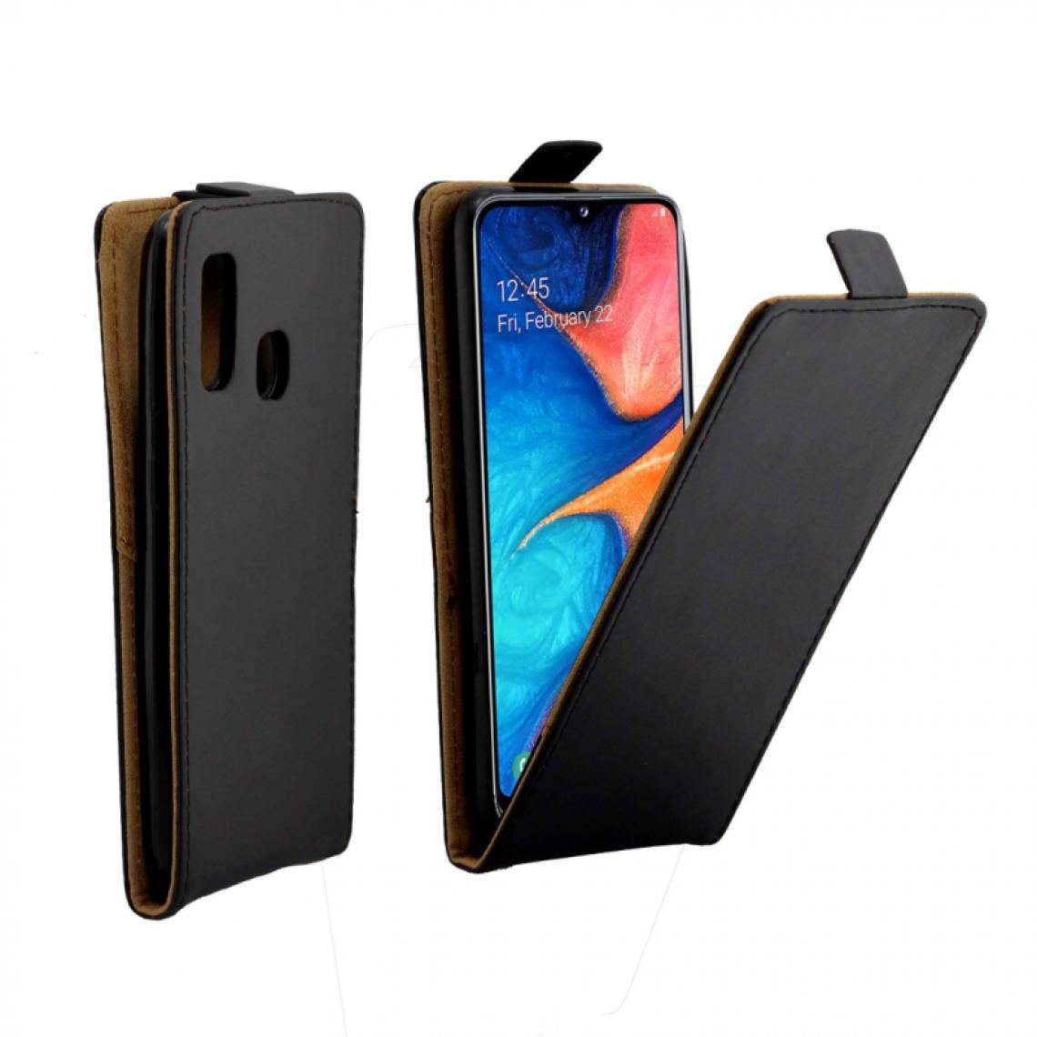 Wewoo - Housse Coque Etui en cuir de style TPU à rabat vertical Business avec fente pour carte Samsung Galaxy A20e / A202 noir - Coque, étui smartphone