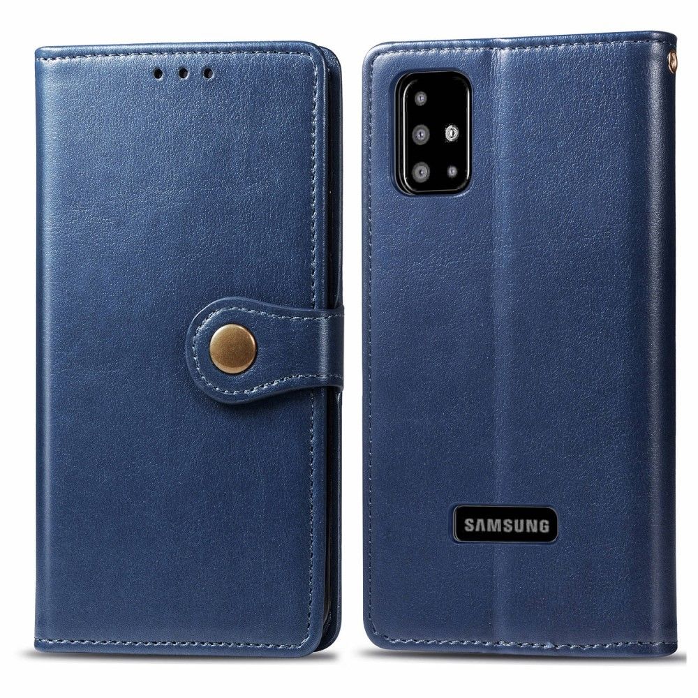 marque generique - Etui en PU avec support bleu pour Samsung Galaxy A51 - Coque, étui smartphone