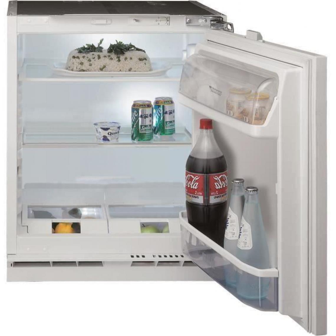 Hotpoint - Réfrigérateur 1 porte encastrable - BTS1622/HA1 - 144L - Froid Statique - A+ - L 59,6 cm x H 81,5 cm - Réfrigérateur