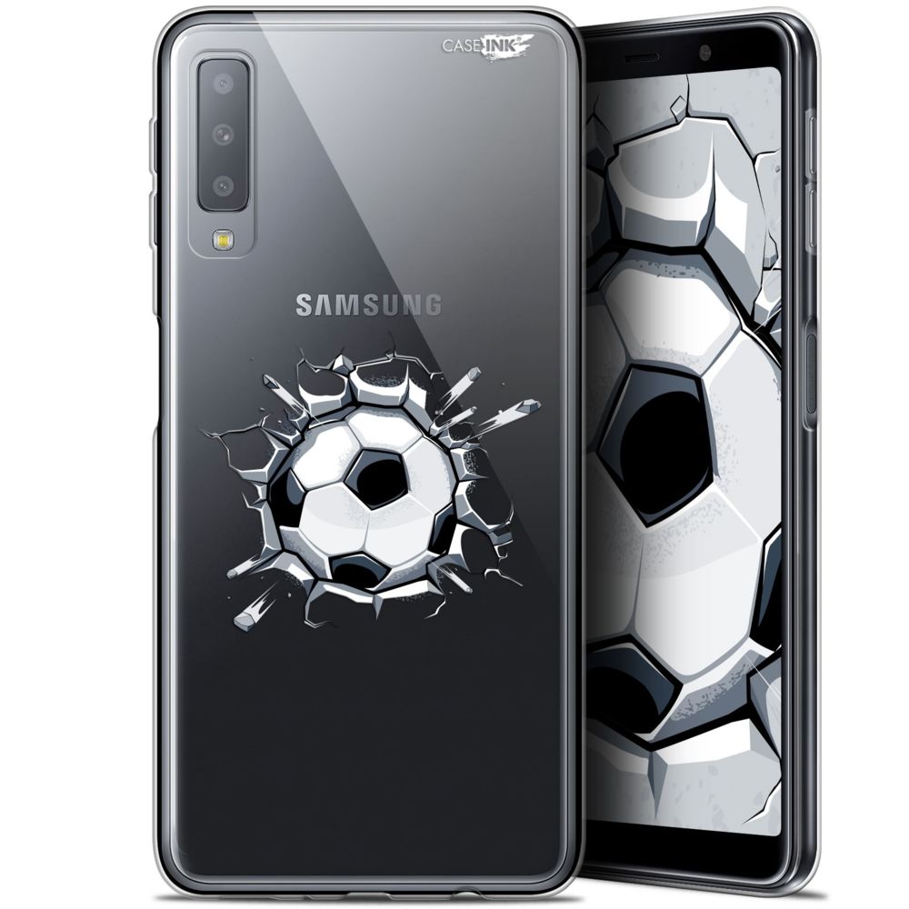 Caseink - Coque arrière Samsung Galaxy A7 2018 (A750) (6 ) Gel HD [ Nouvelle Collection - Souple - Antichoc - Imprimé en France] Le Balon de Foot - Coque, étui smartphone
