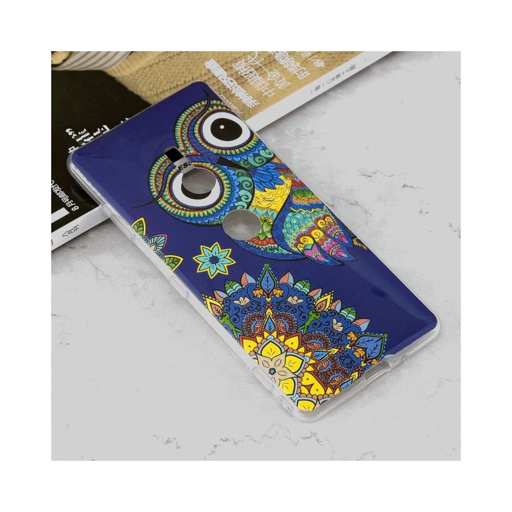 Wewoo - Coque Housse de protection TPU antichoc motif bleu hibou lumineux pour Sony Xperia XZ4 - Coque, étui smartphone