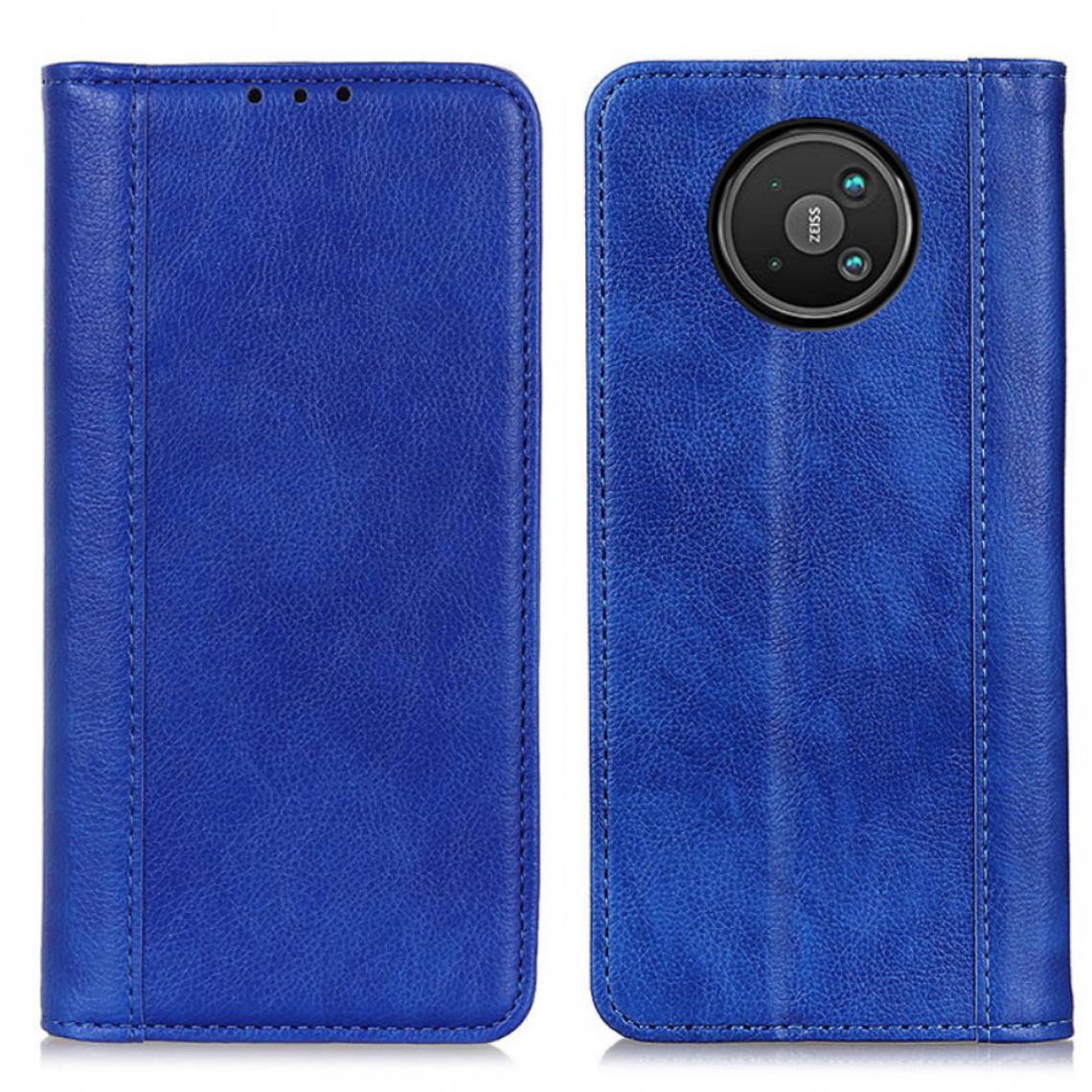 Other - Etui en PU Texture Litchi auto-absorbée avec support bleu pour Nokia 8 V 5G - Coque, étui smartphone