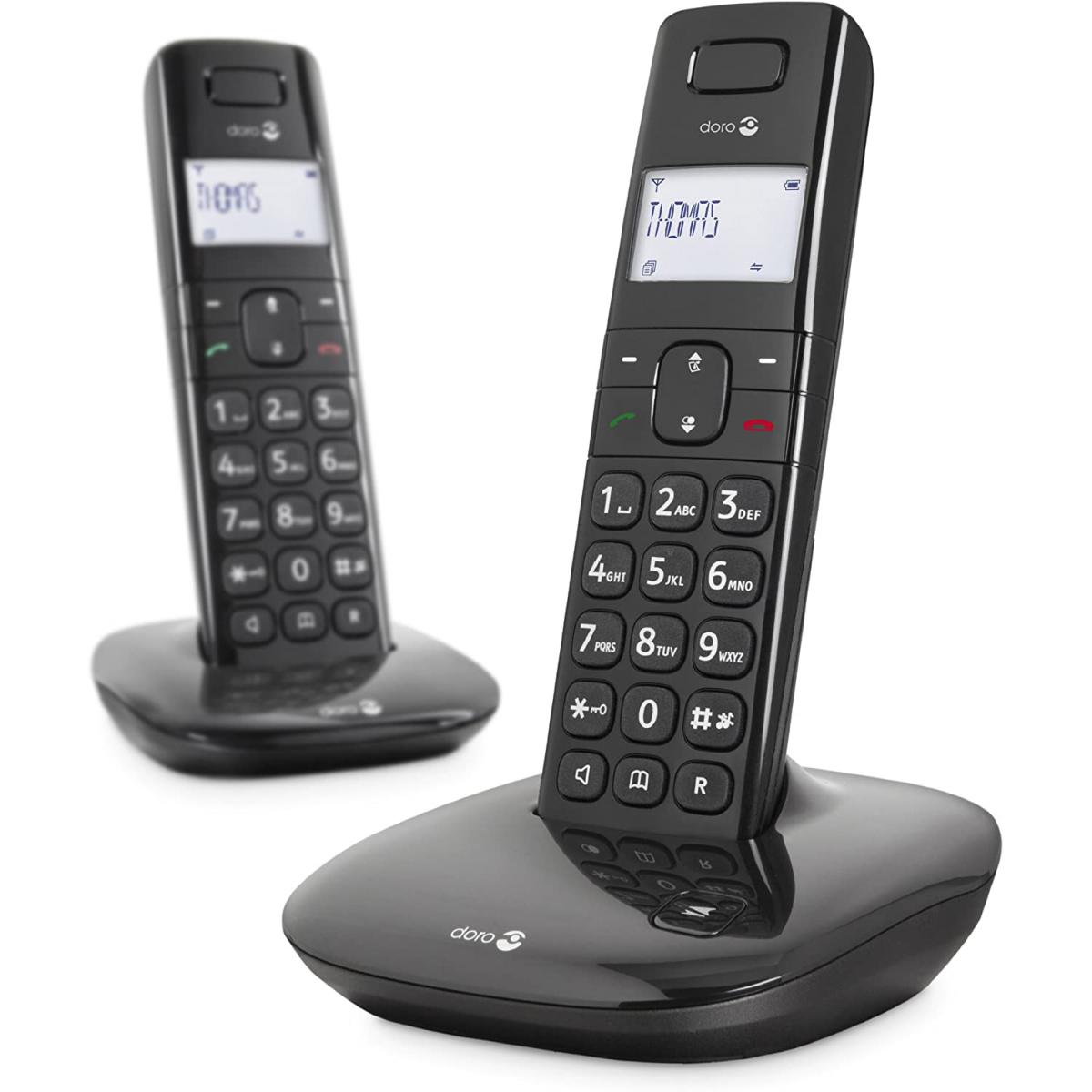 Doro - telephone fixe sans fil DECT noir - Téléphone fixe sans fil