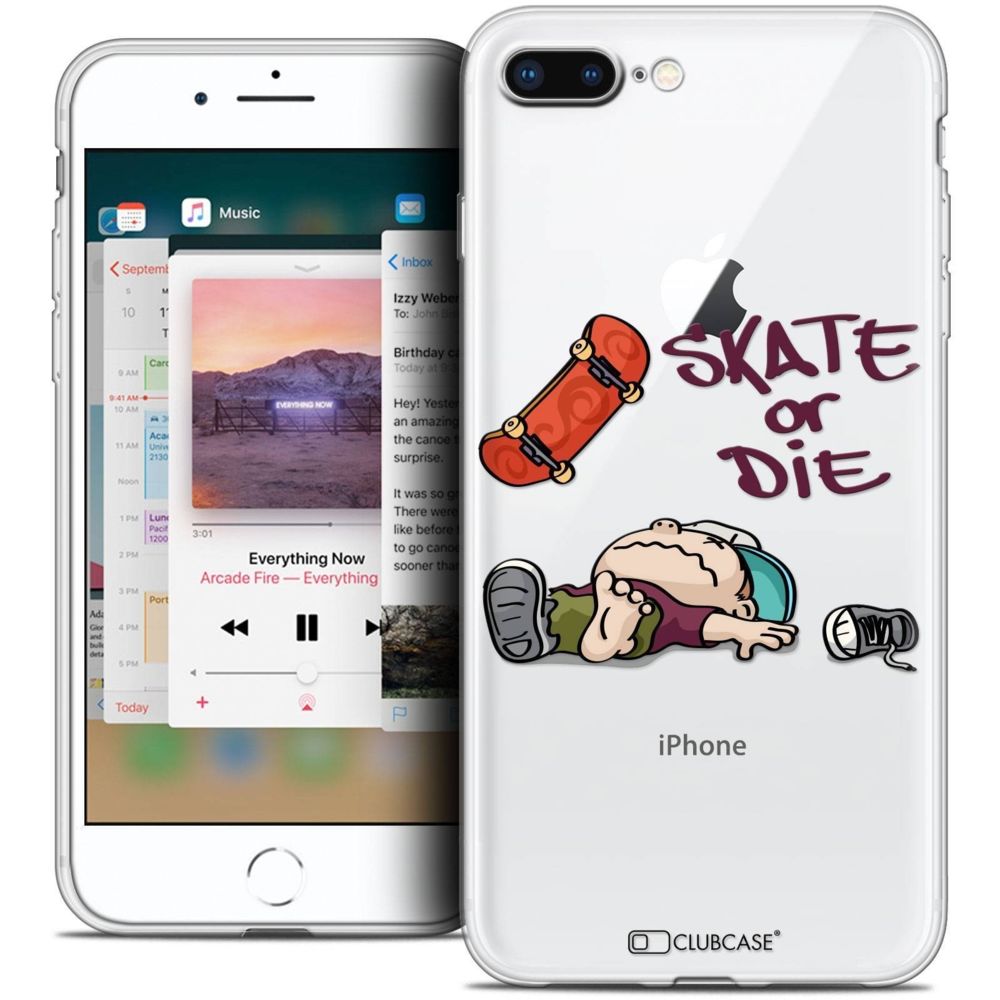 Caseink - Coque Housse Etui Apple iPhone 8 Plus (5.5 ) [Crystal Gel HD Collection BD 2K16 Design Skate Or Die - Souple - Ultra Fin - Imprimé en France] - Coque, étui smartphone
