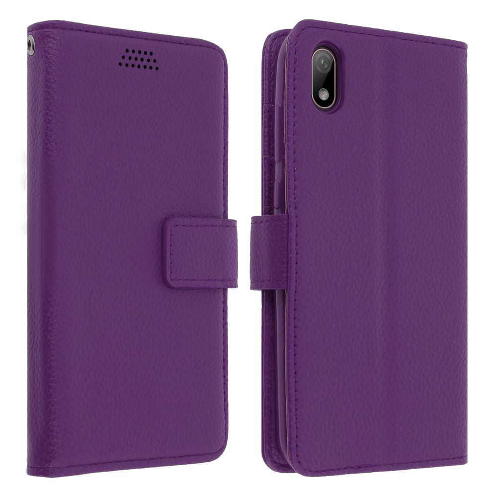 Avizar - Housse Huawei Y5 2019 et Honor 8S Effet grainé Porte carte Support Vidéo Violet - Coque, étui smartphone