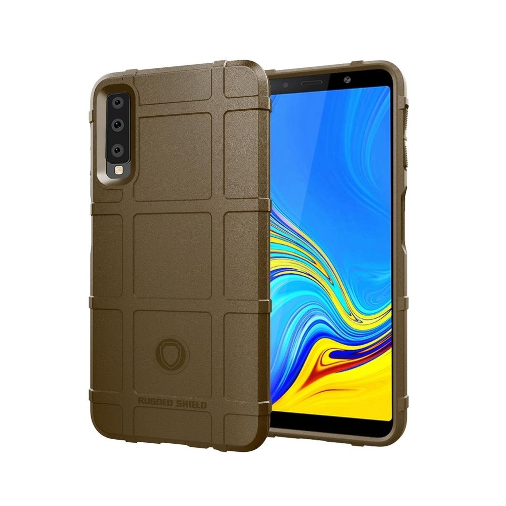 Wewoo - Coque Housse en silicone de protection couverture antichoc pour Galaxy A7 2018 (Brown) - Coque, étui smartphone