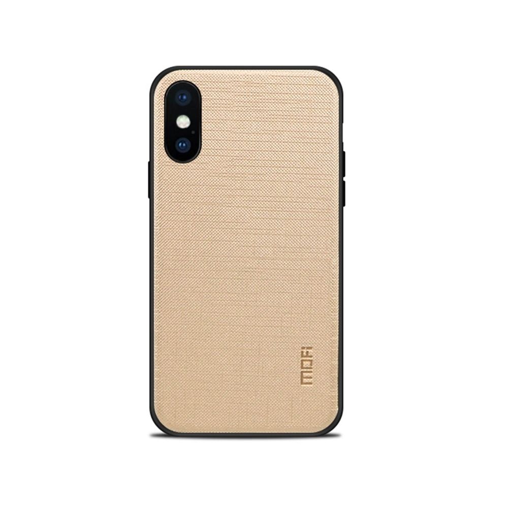 Wewoo - Coque or pour iPhone X Anti-dérapant couverture complète PC + TPU + étui de protection arrière en tissu - Coque, étui smartphone