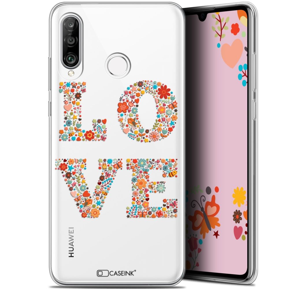 Caseink - Coque Pour Huawei P30 Lite (6.2 ) [Gel HD Collection Summer Design Love Flowers - Souple - Ultra Fin - Imprimé en France] - Coque, étui smartphone