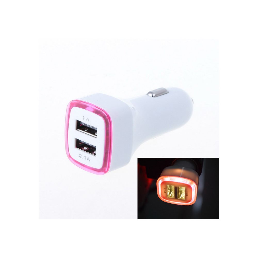 Shot - Double Adaptateur LED Prise Allume Cigare USB pour MEIZU 16th Smartphone Double 2 Ports Voiture Chargeur Universel (ROSE) - Support téléphone pour voiture