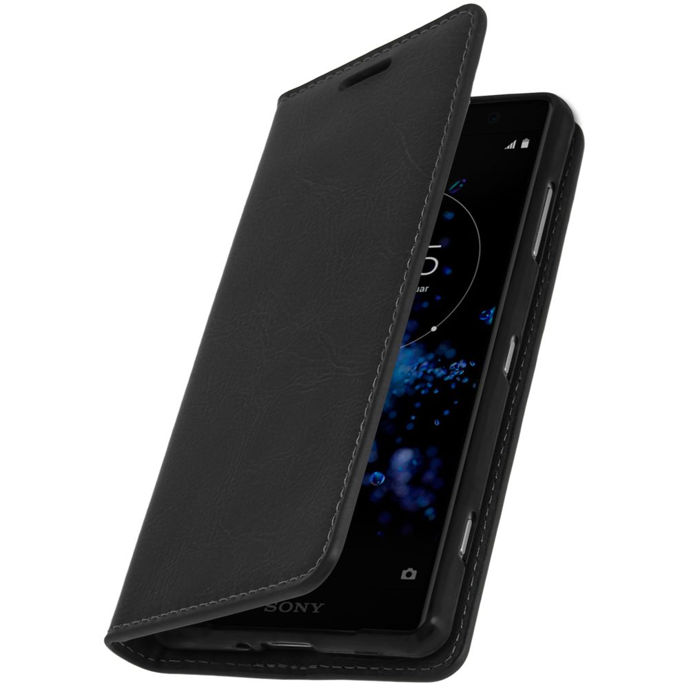 Avizar - Etui Sony Xperia XZ2 Housse Cuir Portefeuille Fonction Support - Noir - Coque, étui smartphone