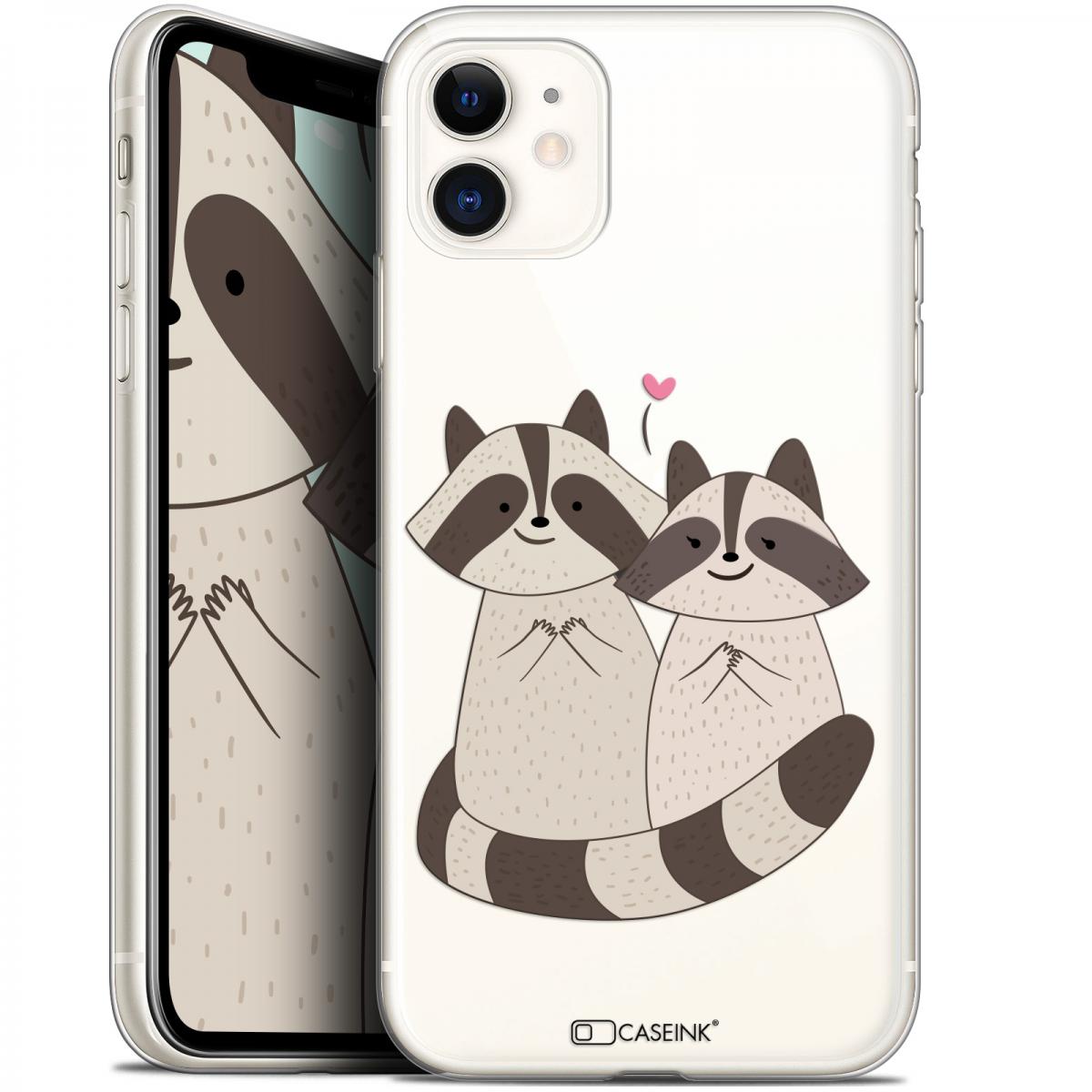Caseink - Coque Pour Apple iPhone 11 (6.1 ) [Gel HD Collection Sweetie Design Racoon Love - Souple - Ultra Fin - Imprimé en France] - Coque, étui smartphone