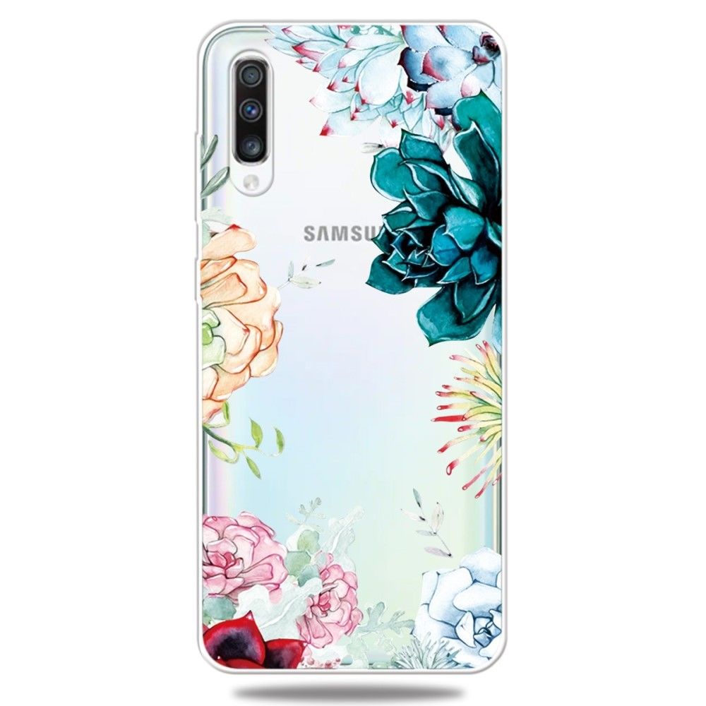 marque generique - Coque en TPU impression de motifs extrêmement claire fleurs diverses pour votre Samsung Galaxy A70 - Coque, étui smartphone