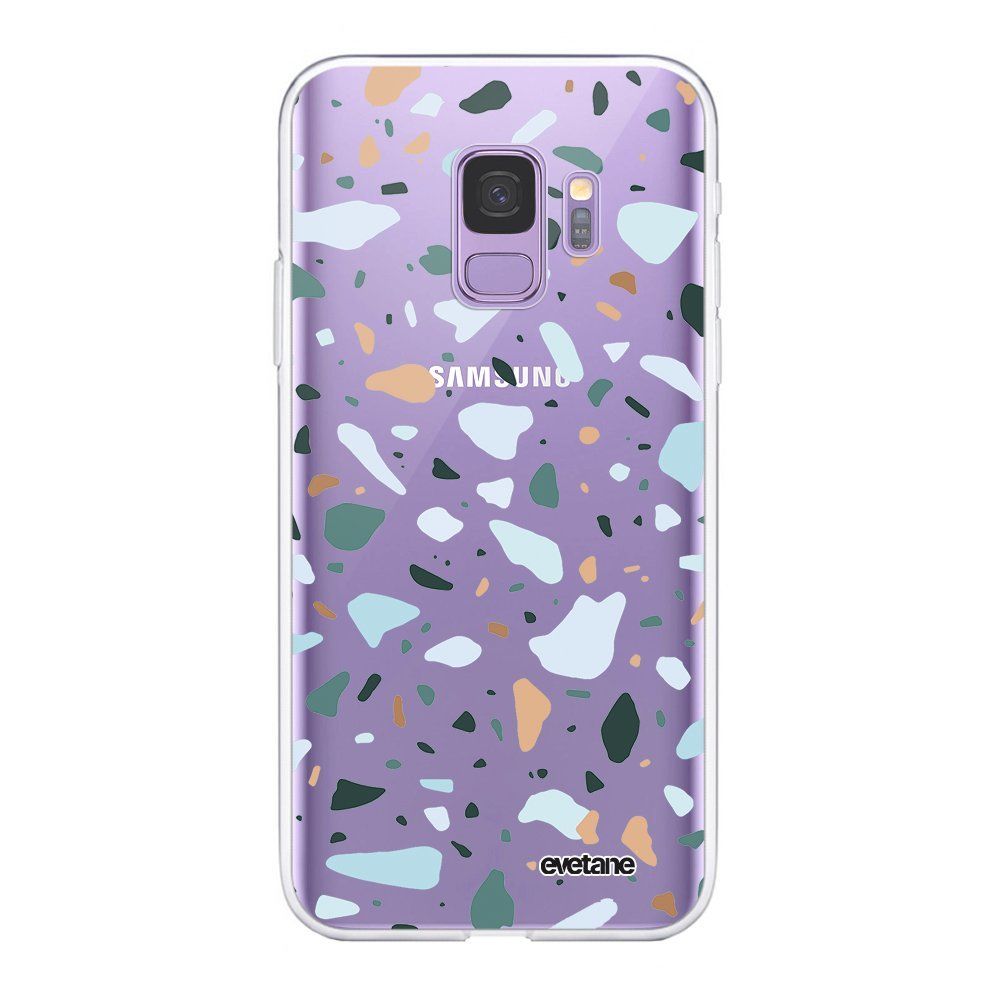 Evetane - Coque Samsung Galaxy S9 souple transparente Terrazzo Vert Motif Ecriture Tendance Evetane - Coque, étui smartphone