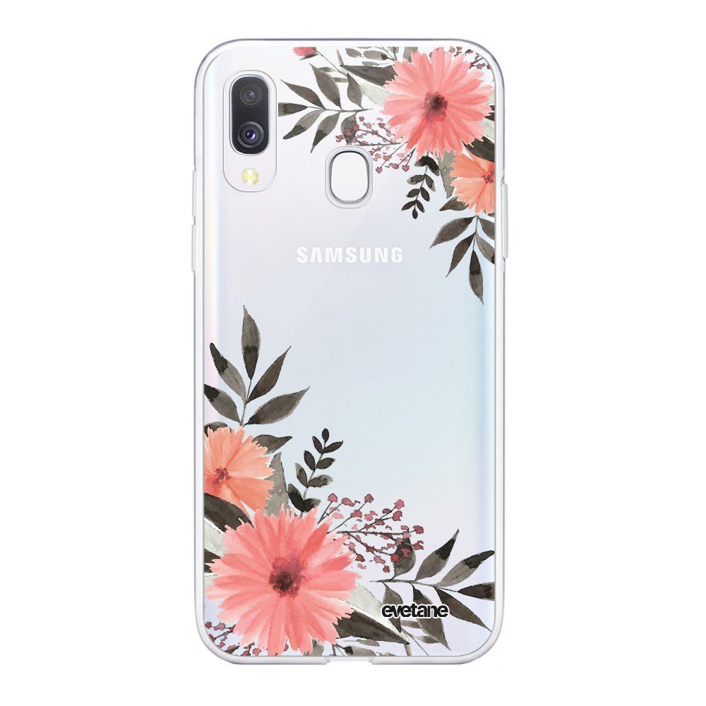Evetane - Coque Samsung Galaxy A40 360 intégrale transparente Fleurs roses Ecriture Tendance Design Evetane. - Coque, étui smartphone